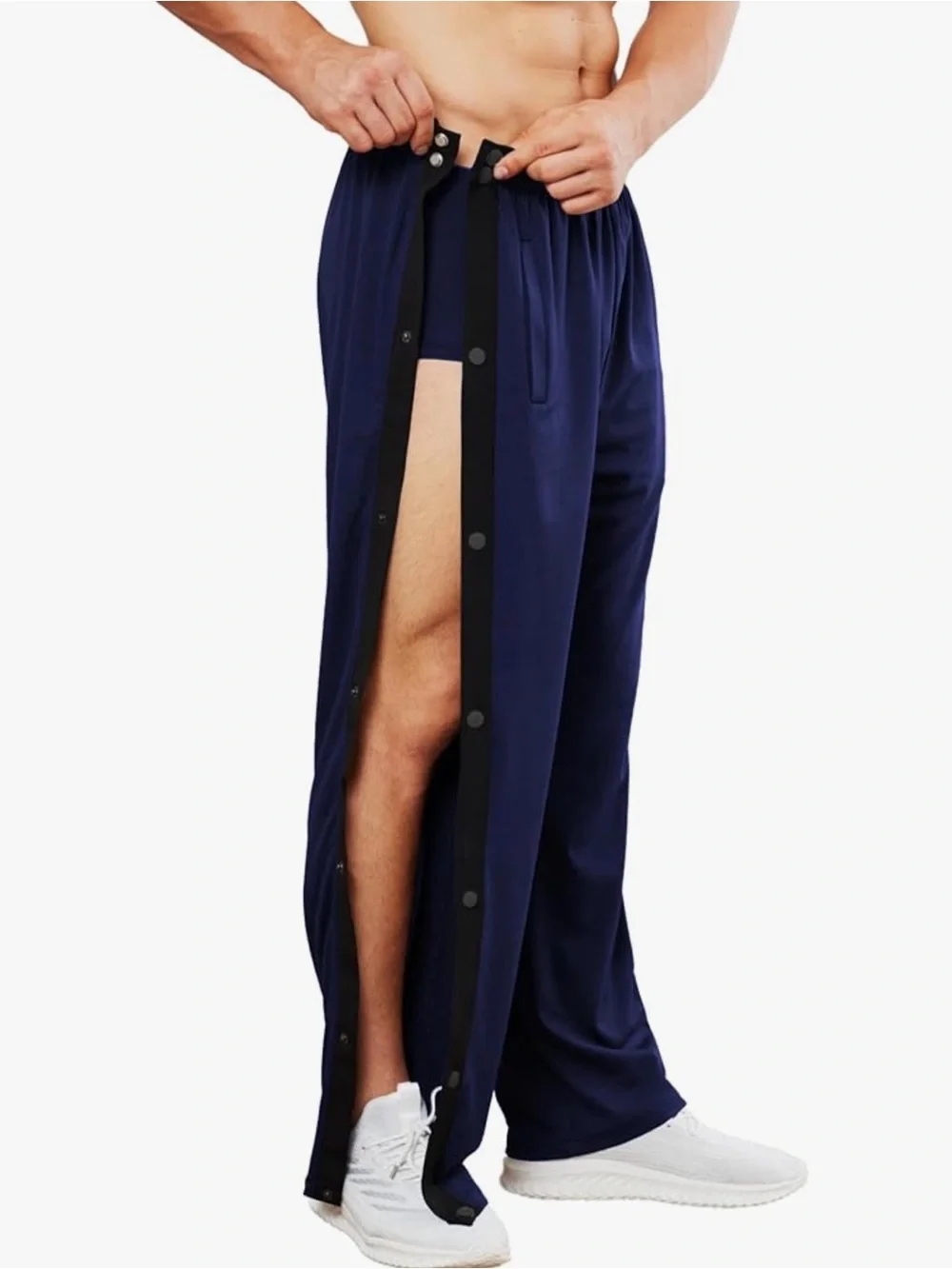 Deyeek Tear Away Snap Button Pants XXL NWT Navy Blue Post Surgery Basketball